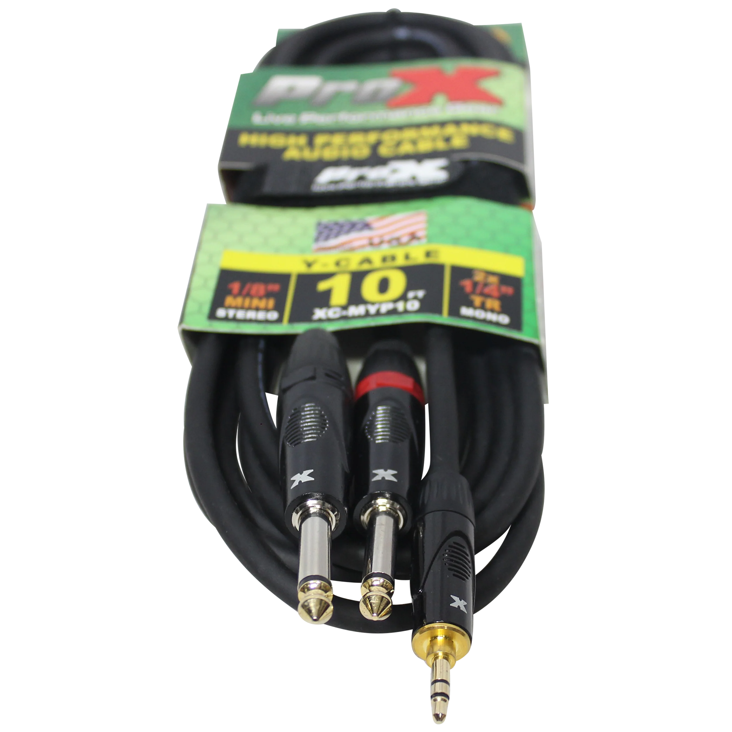 10 Ft. Unbalanced 3.5mm. Mini-TRS to Dual TS-M High Performance Audio Y Cable - Image 2