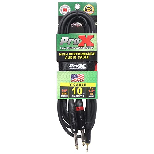 10 Ft. Unbalanced 3.5mm. Mini-TRS to Dual TS-M High Performance Audio Y Cable - Image 3