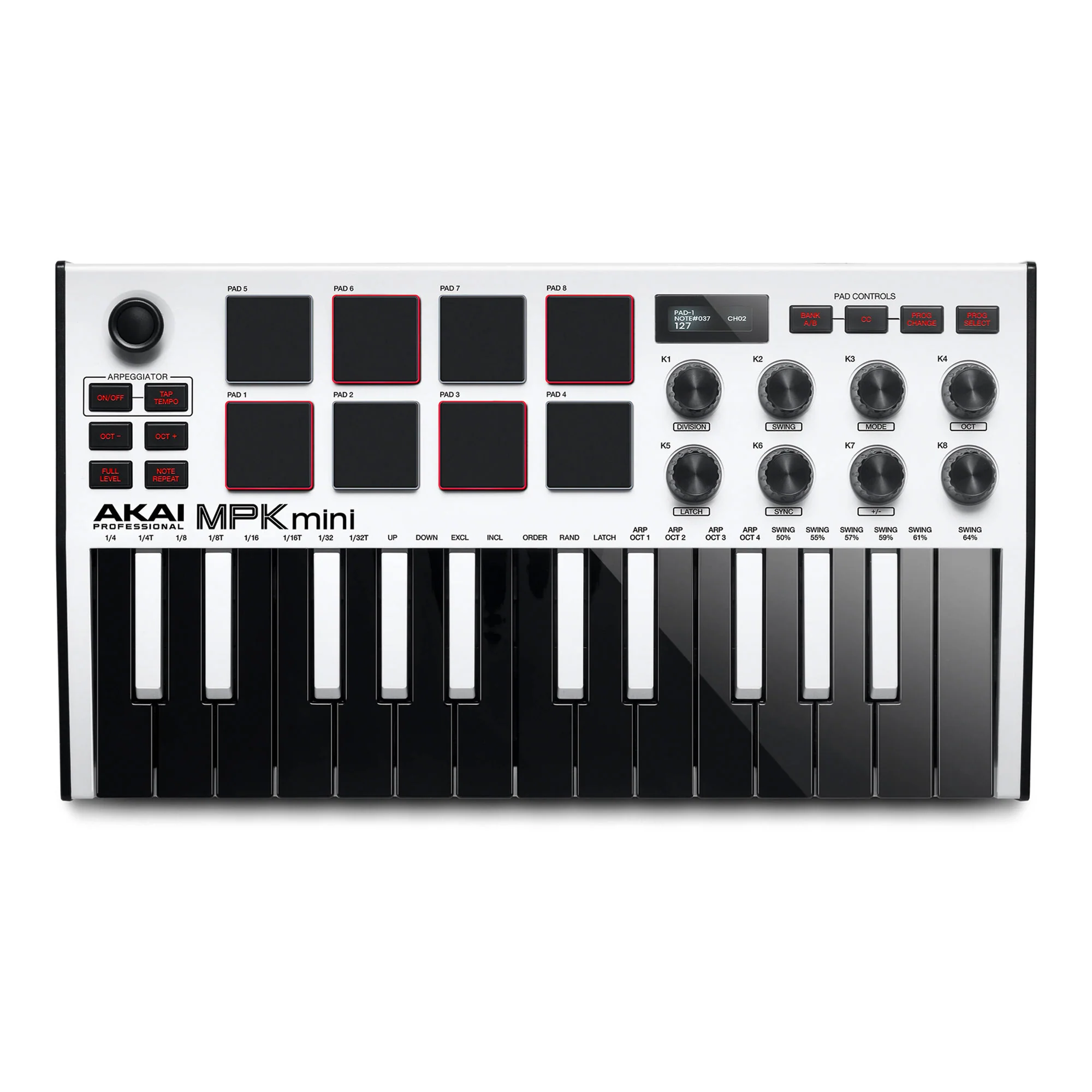 Akai Professional MPK Mini MKIII 25-Key MIDI Controller (White) - Image 2