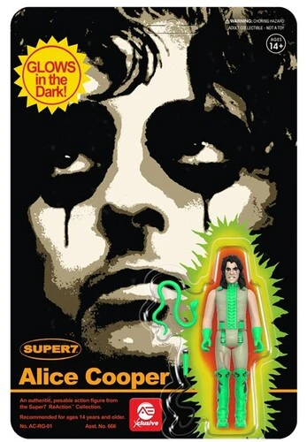 Alice Cooper Super7 - Alice Cooper ReAction Figure - Glow-in-the-Dark (Collectible, Figure, Action Figure, AE Exclusive)