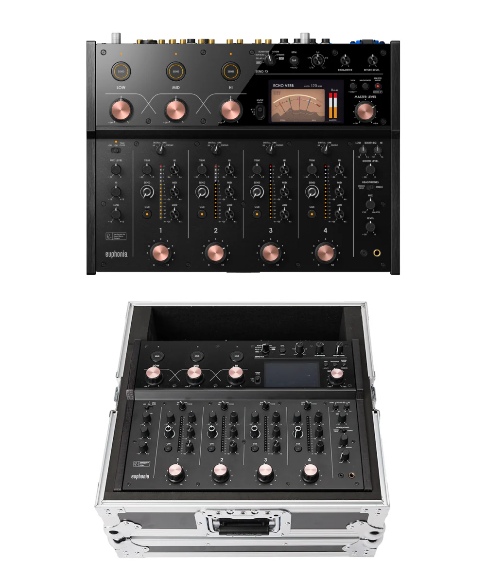 AlphaTheta Euphonia Professional Rotary Mixer + Magma MGA41036 Mixer Case