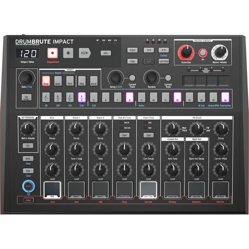 Arturia Drumbrute Impact Special Edition Noir Analog Drum Machine + Decksaver Dust Cover - Image 2