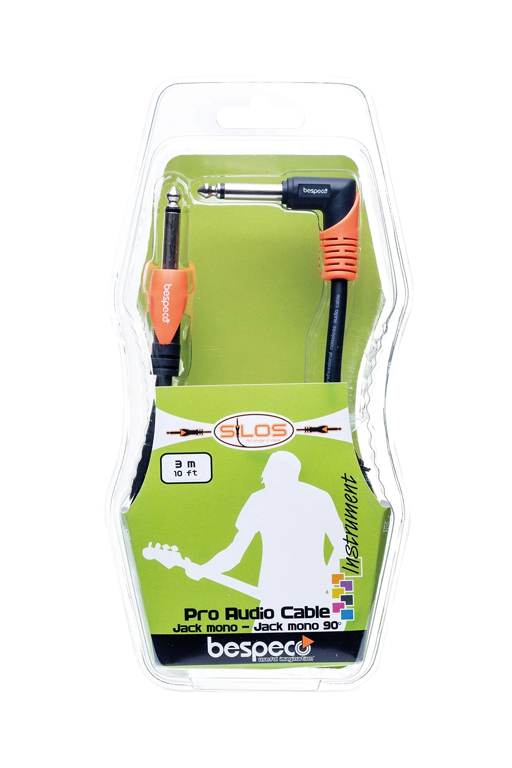 Bespeco Instrument Cable, Black & Orange, 20 Feet (SLPJ600) - Image 2