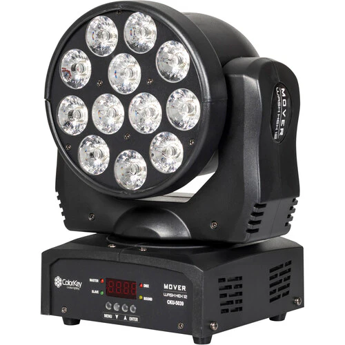 ColorKey Mover Wash HEX 12 6-In-1 RGBWA-UV LED Moving Head (Open Box) - Image 3