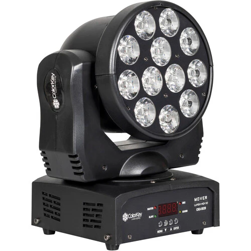 ColorKey Mover Wash HEX 12 6-In-1 RGBWA-UV LED Moving Head (Open Box) - Image 4