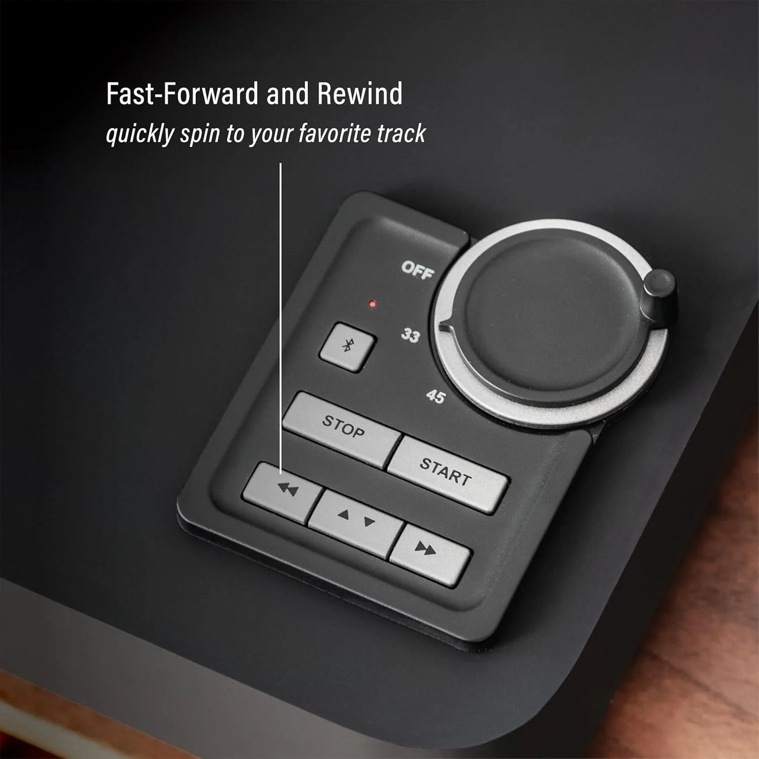 Crosley C300A-BK Fully Automatic Belt-Drive Bluetooth Turntable Record Player, Black - Image 3