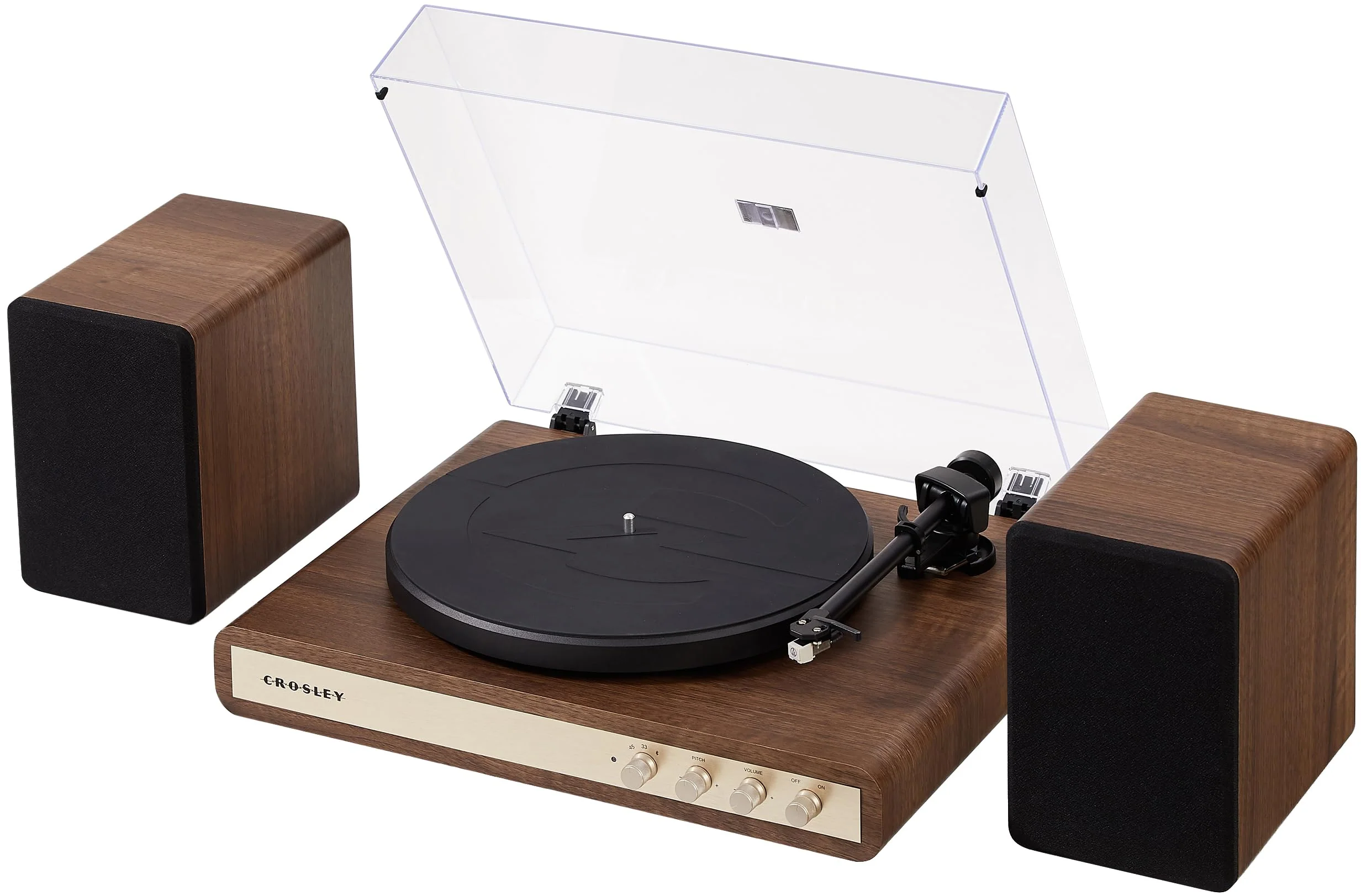 Crosley C65A-WAGL 2-Speed Vinyl Record Player Turntable with 50W Speakers, Walnut - Image 2