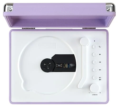 Crosley CR3505A-LN Cruiser Retro Portable CD Player with Stereo Bluetooth Speakers and FM Radio, Lavender - Image 7
