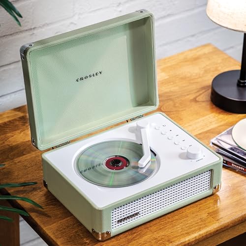 Crosley CR3505A-MT Cruiser Retro Portable CD Player with Stereo Bluetooth Speakers and FM Radio, Mint - Image 9