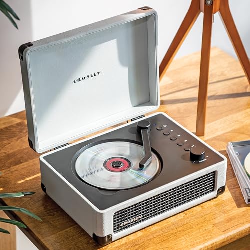Crosley CR3505DP-WF Cruiser Retro Portable CD Player with Stereo Bluetooth Speakers and FM Radio, White Farmhouse - Image 6