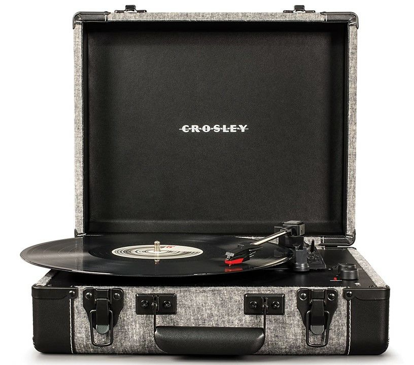 Crosley CR6019E-SMK Executive Vintage Bluetooth in/Out 3-Speed Portable USB Turntable, Smoke