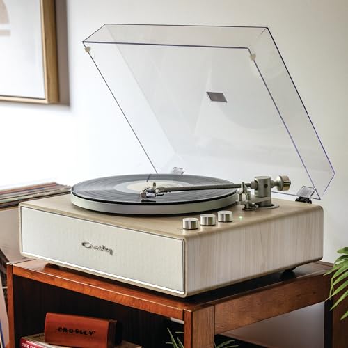 Crosley CR6046A-NASL Stave 2-Speed Bluetooth Record Player Turntable with Built-in Speakers, Natural - Image 2
