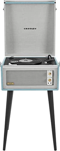 Crosley CR6233F-TN Dansette Bermuda Bluetooth in/Out Portable Vinyl Record Player Turntable with Aux-in, Tourmaline (Open Box)
