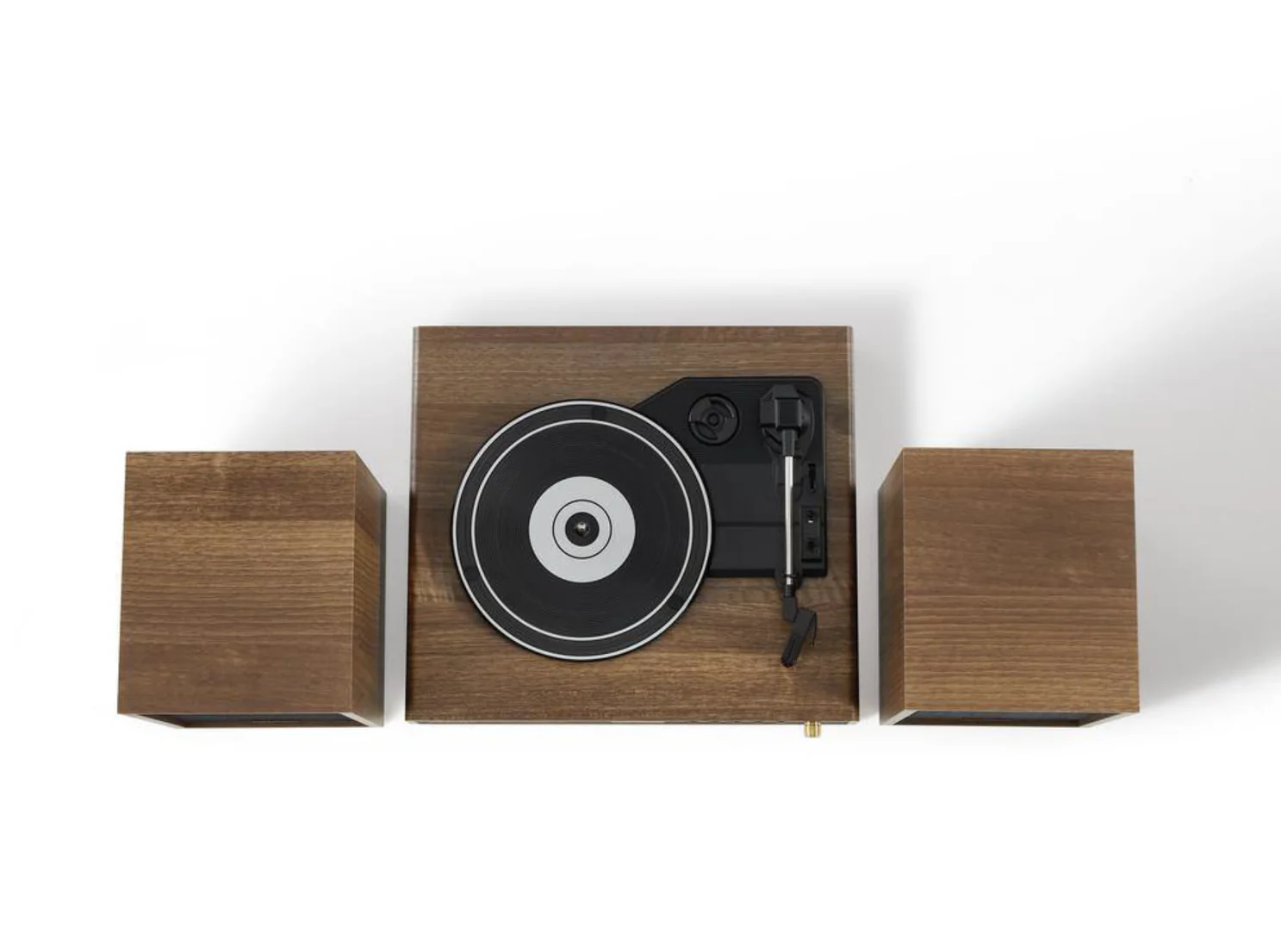 Crosley CR7019A-WA Alto 3-Speed Turntable Shelf System with Bluetooth, FM Radio, and Matching Stereo Speakers, Walnut - Image 5