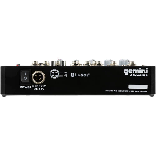 Gemini GEM-8USB Compact 8-Channel Bluetooth Audio Mixer with USB - Image 4