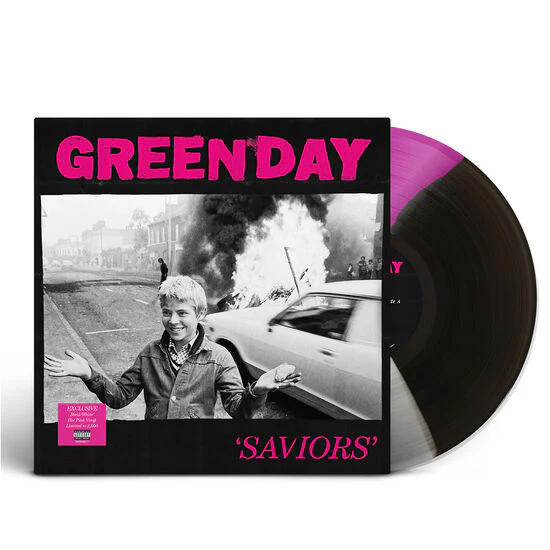 Green Day Saviors - Exclusive Limited Edition - Tricolor Black White Hot Pink Vinyl LP - Image 2