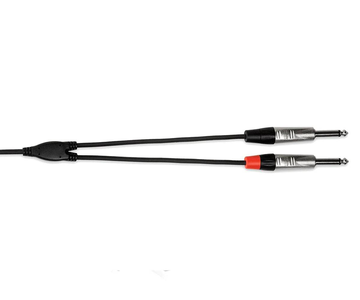 Hosa Pro Stereo Breakout, REAN 3.5 mm TRS to Dual 1/4 in TS (Open Box) - Image 4