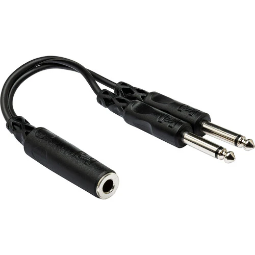 Hosa Technology 1/4" Female to Dual 1/4" Male Y-Cable (6")