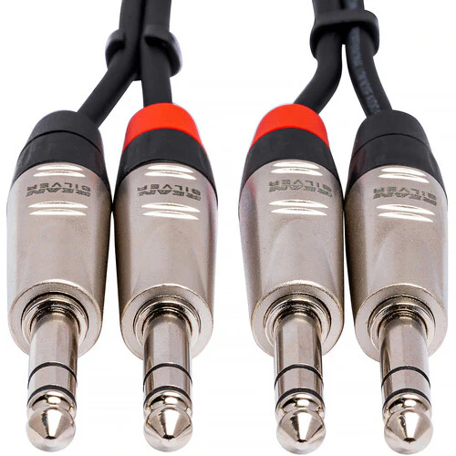 Hosa Technology Pro Dual 1/4" TRS Male to Dual 1/4" TRS Male Stereo Audio Cable (3') - Image 2