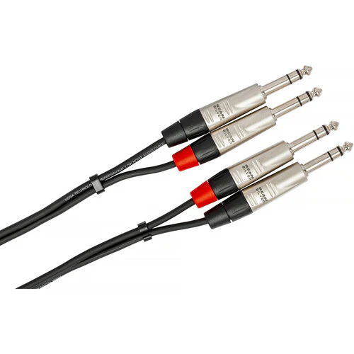Hosa Technology Pro Dual 1/4" TRS Male to Dual 1/4" TRS Male Stereo Audio Cable (3') - Image 3
