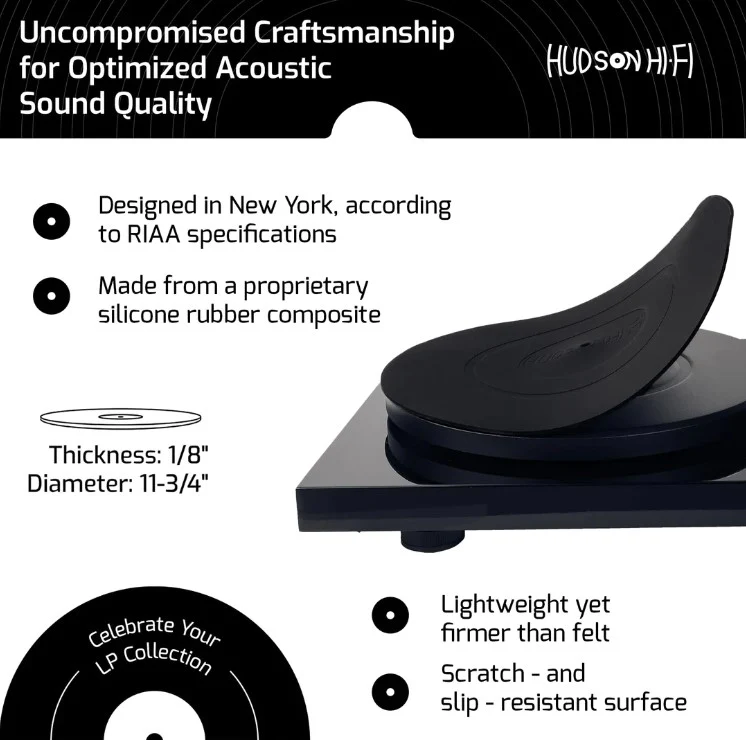 HUDSON HI-FI SILICONE TURNTABLE PLATTER MAT - 12" VINYL - Image 2