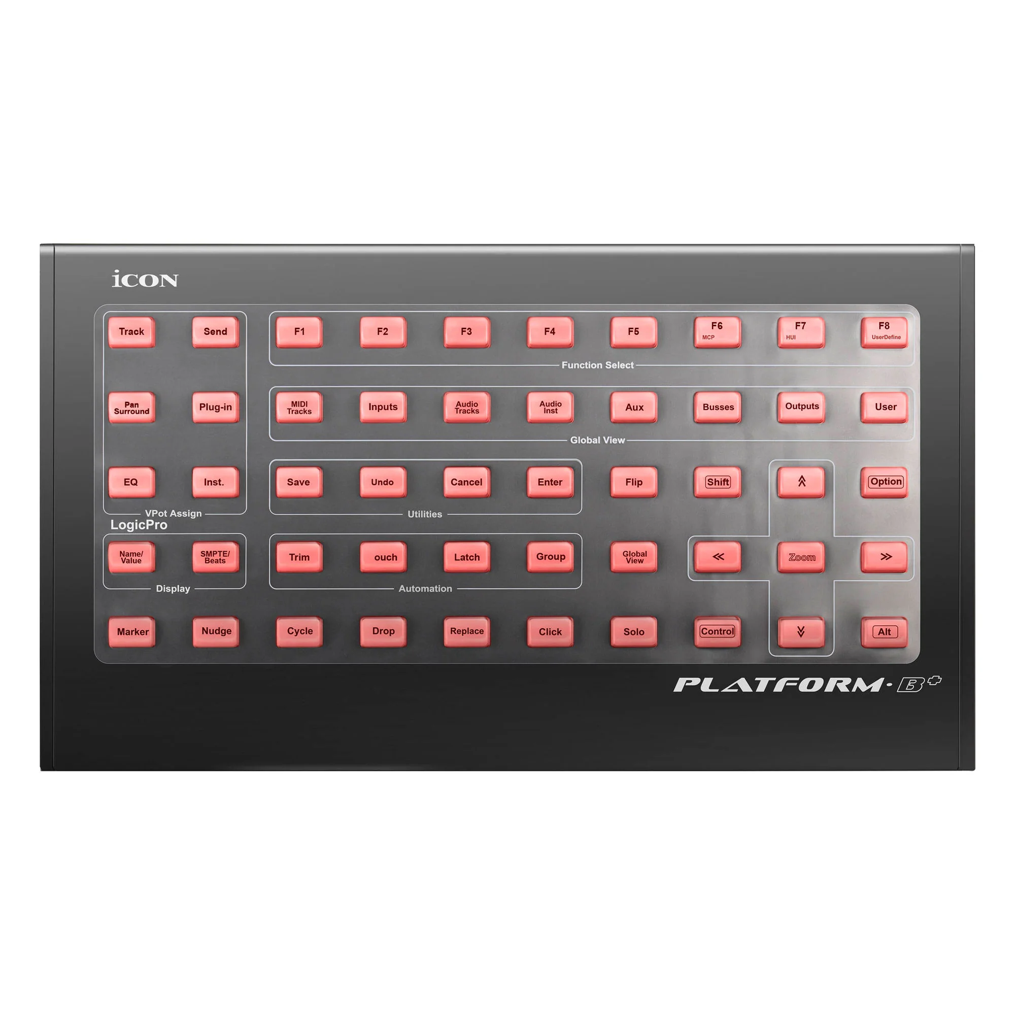 Icon Pro Audio Platform B+ - 50-Button Module for Platform M+ DAW Control Surface - Image 2