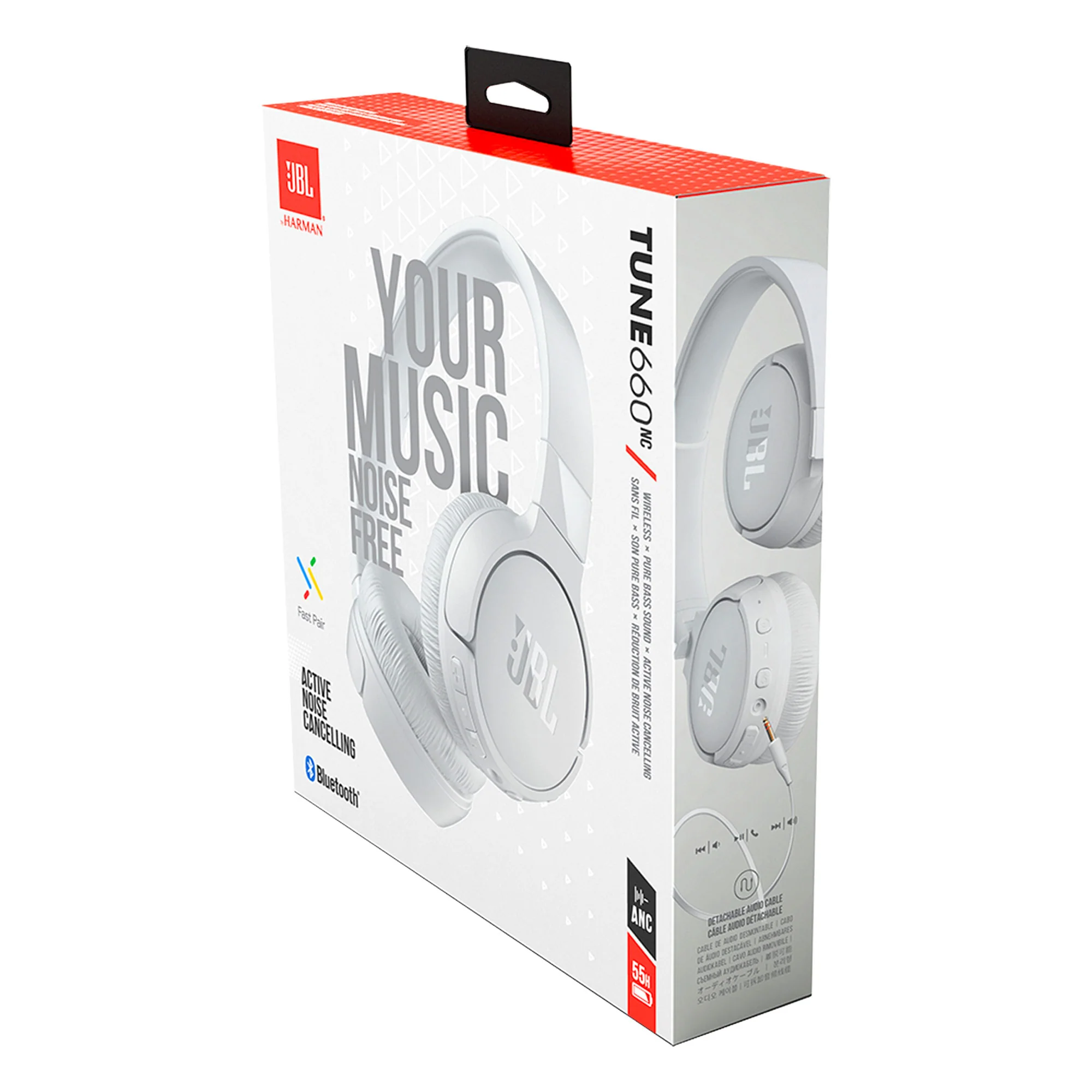 JBL Tune 660NC: Wireless On-Ear Headphones with Active Noise Cancellation - White - Image 6