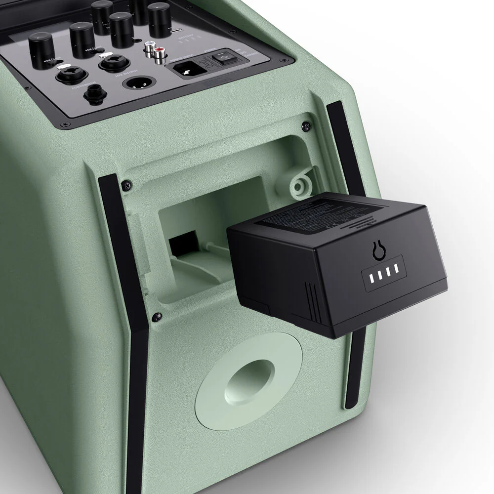 LD Systems ANNY 8 Portable Battery-Powered 8" Bluetooth PA Speaker with Mixer and Bodypack/Headset Mic (Green) - Image 11