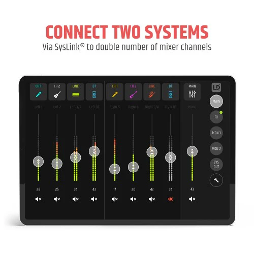 LD Systems MAUI 28 G3 MIX Compact 2060W Powered Column PA System with Digital Mixer (Black) - Image 10