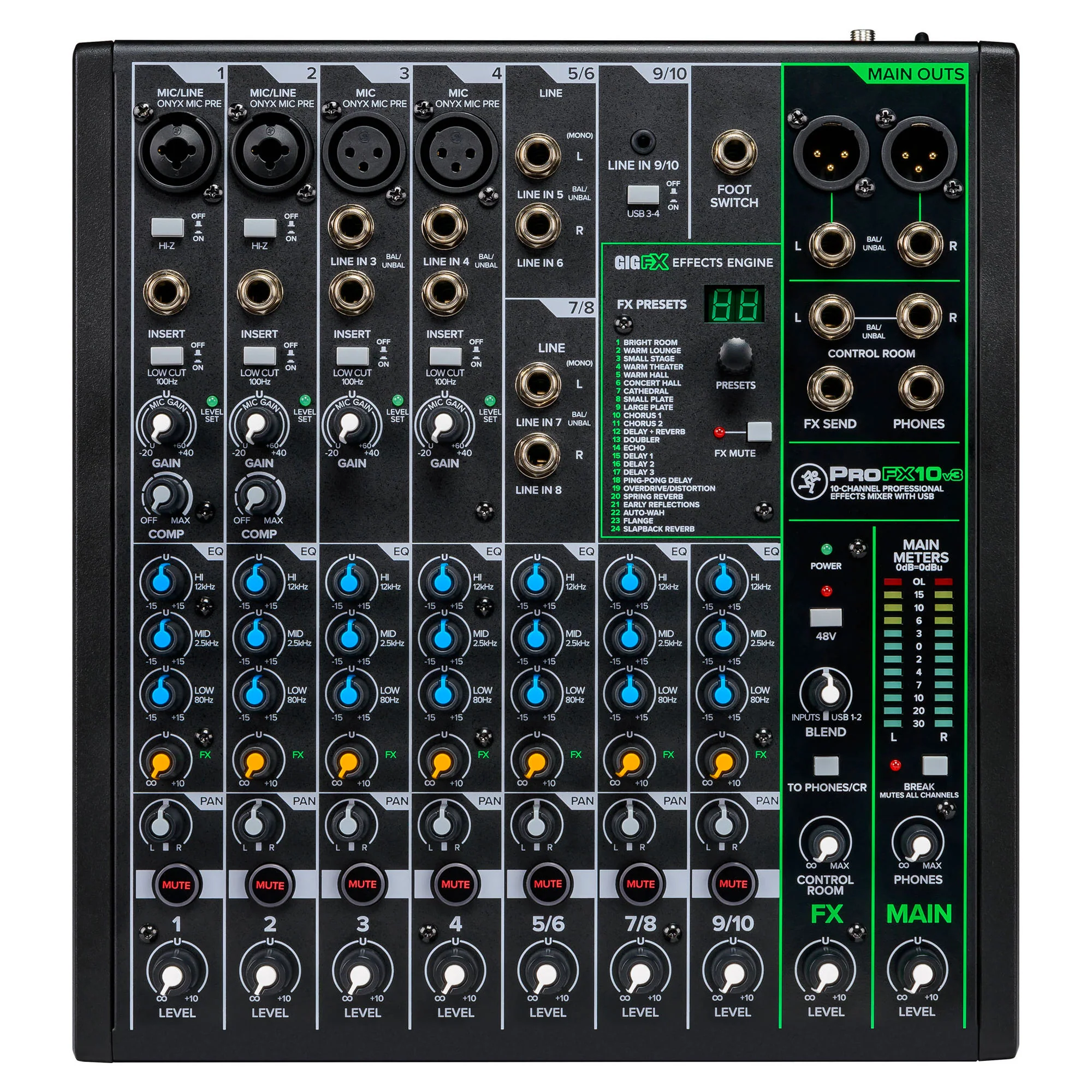 Mackie ProFX10v3 10-Channel Sound Reinforcement Mixer with Built-In FX (Open Box) - Image 3