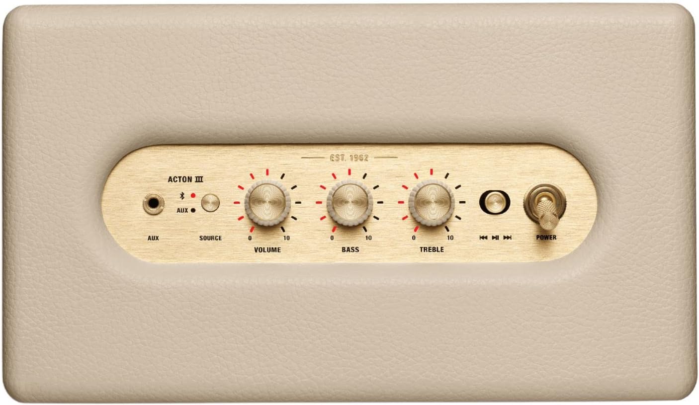 Marshall Acton III Bluetooth Home Speaker, Cream - Image 3