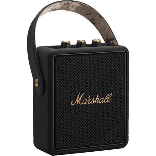 Marshall Stockwell II Portable Bluetooth Speaker, Black and Brass - Image 4