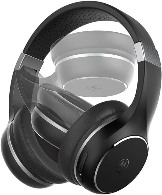 Motorola Escape 220 - Wireless Bluetooth Headphones (HD Sound, Integrated Microphone, 23 Hours of Playtime, Noise Isolation, Foldable and Compact), Black - Image 3