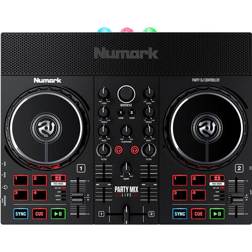 Numark Party Mix Live DJ Controller with Built-In Light Show and Speakers (Open Box) - Image 3