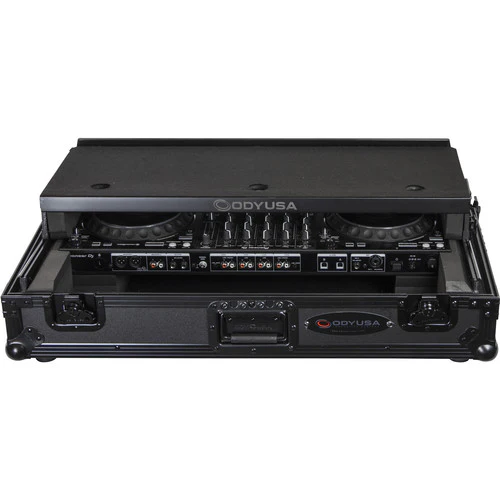 Odyssey Black Label Glide Style Case with 1 RU Bottom Rack for Pioneer DDJ-1000 (Black) - Image 2
