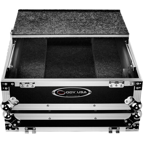 Odyssey Flight Zone Glide Style Flight Case for Pioneer DJM-A9 Mixer (Silver on Black) (Open Box) - Image 4