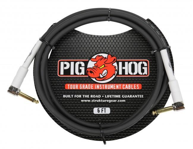 Pig Hog PH6RR 6ft 1/4" Right Angle - 1/4" Right Angle 8mm Inst. Cable