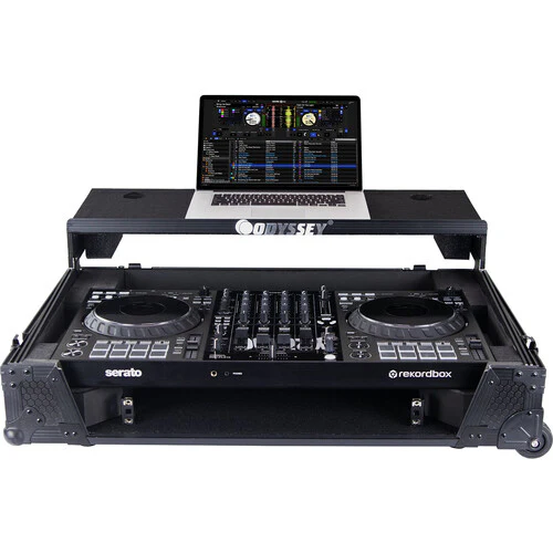Pioneer DJ DDJ-FLX10 + Odyssey 810GSFLX101UM2 I-Board 1U Flight Case with Glide Style Laptop Platform and Wheels - Image 3