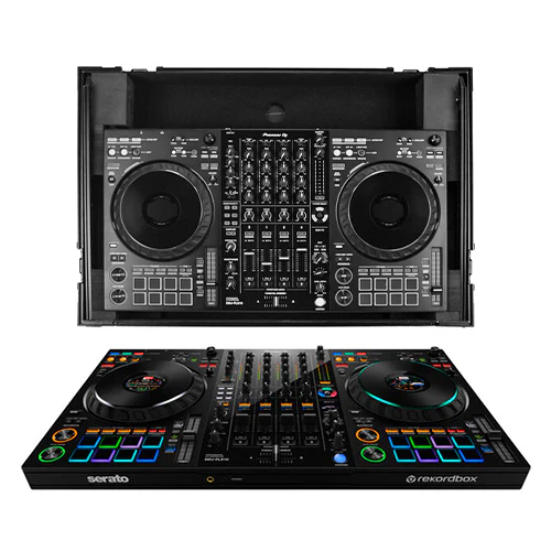 Pioneer DJ DDJ-FLX10 + Odyssey 810GSFLX10M I-Board Flight Case with Glide Style Laptop Platform and Wheels