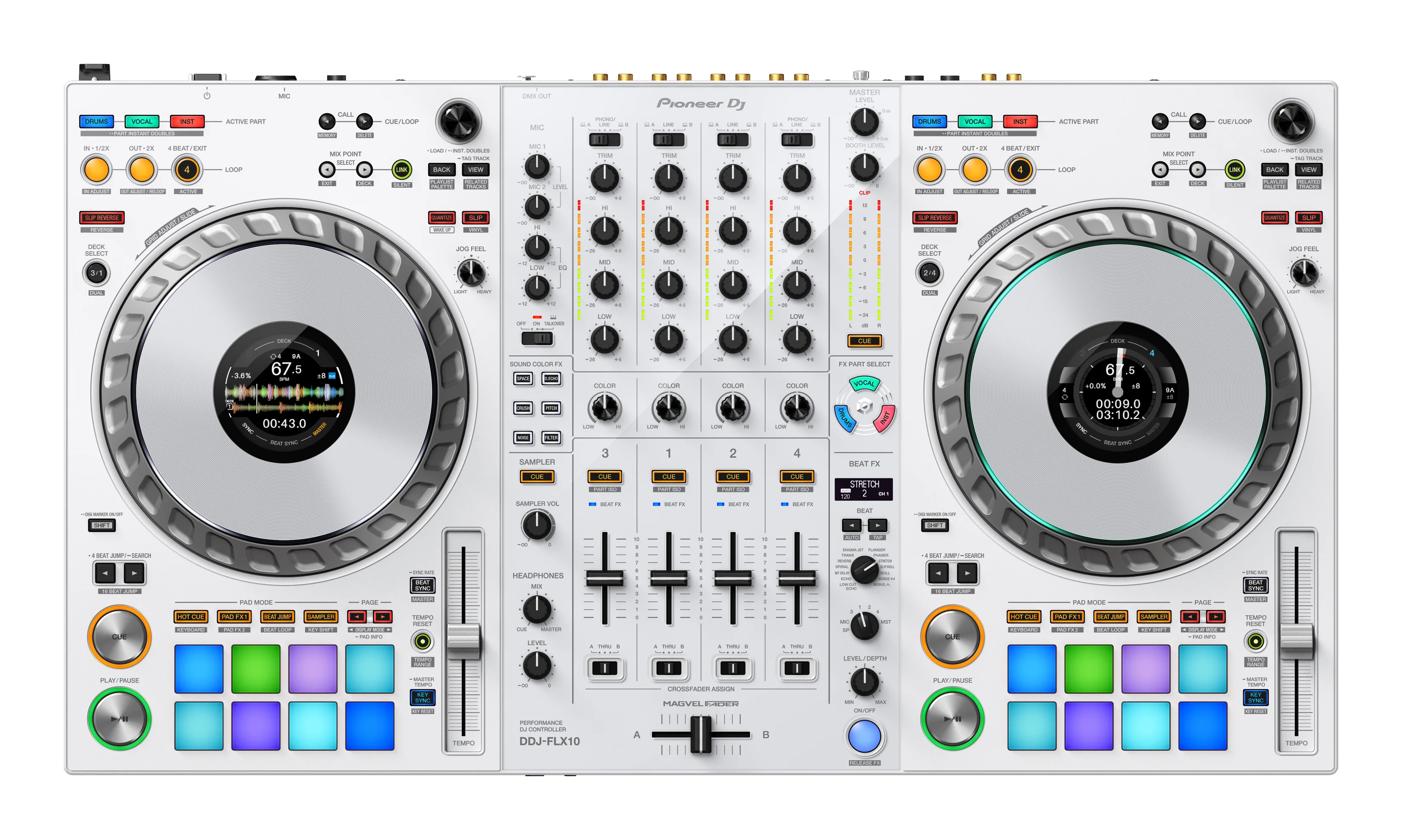 Pioneer DJ DDJ-FLX10-W Limited Edition - 4-channel DJ controller for Rekordbox & Serato - White - Image 2
