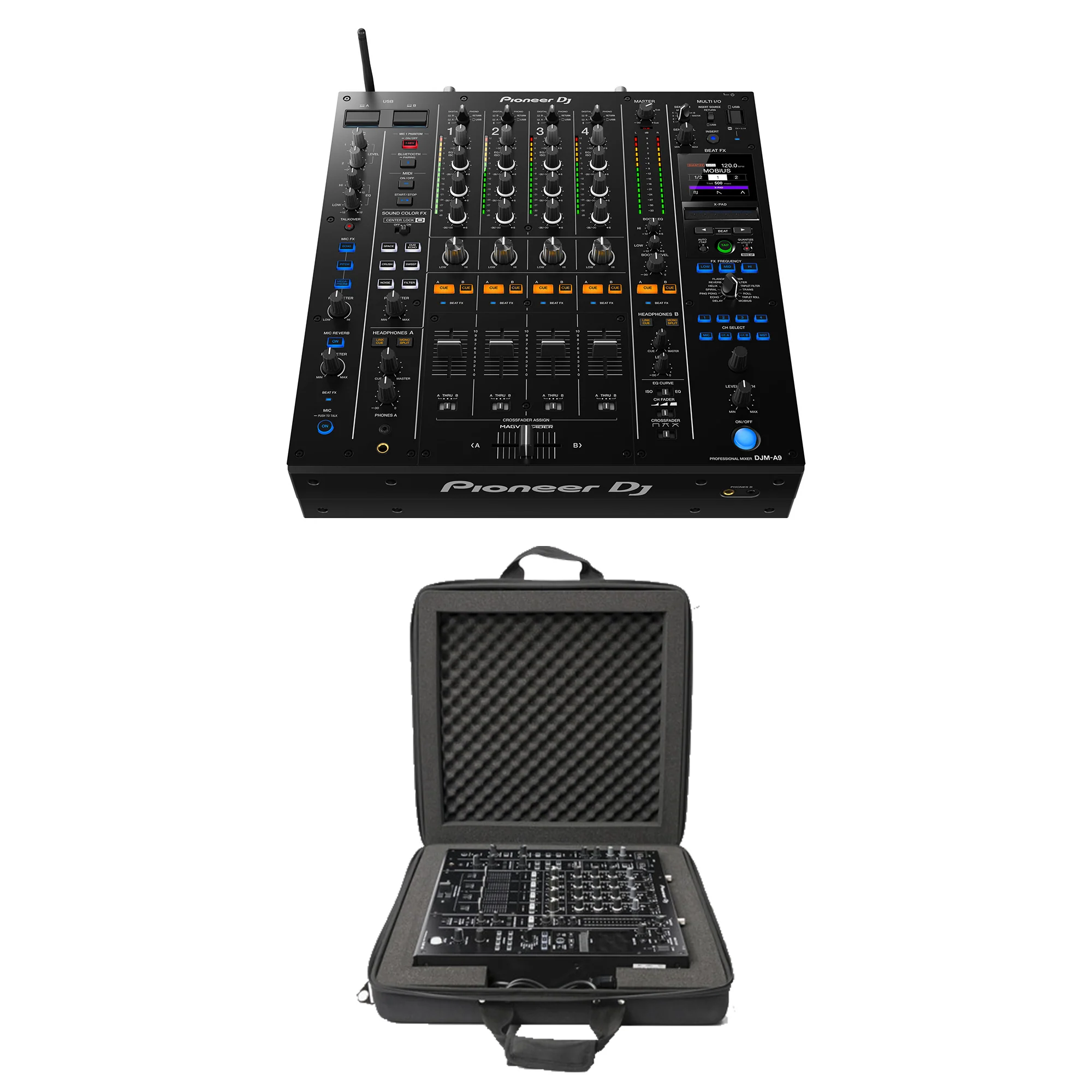 Pioneer DJ DJM-A9 4-Channel Digital Pro-DJ Mixer + Magma Bags CTRL Case