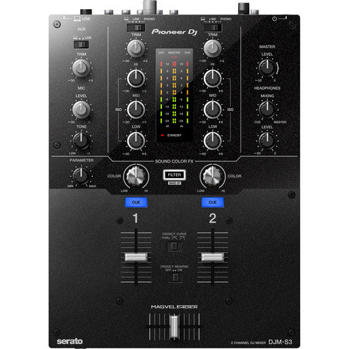 Pioneer DJ DJM-S3 2-channel Scratch Mixer With Serato Dvs + Decksaver Dust Cover - Image 2
