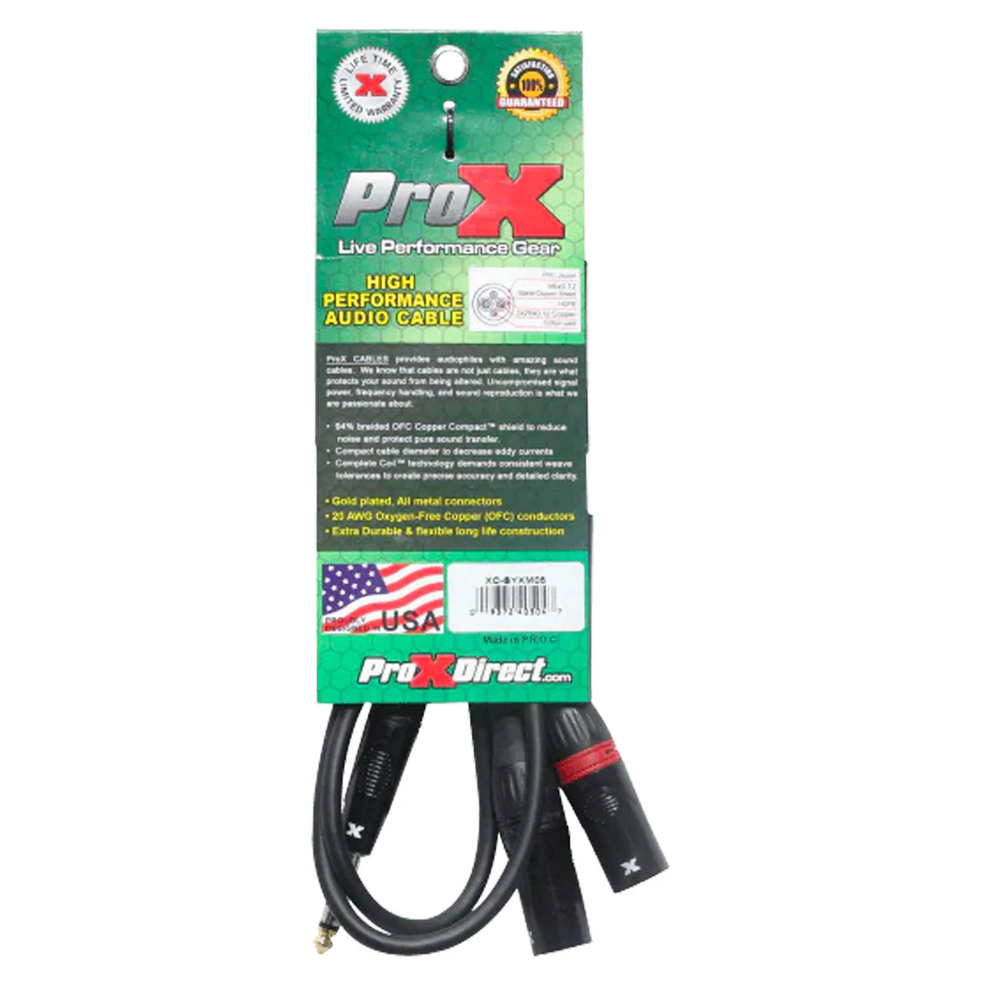 ProX - 1/4" TRS Stereo to DUAL XLR Y 5ft Cable (Open Box) - Image 3