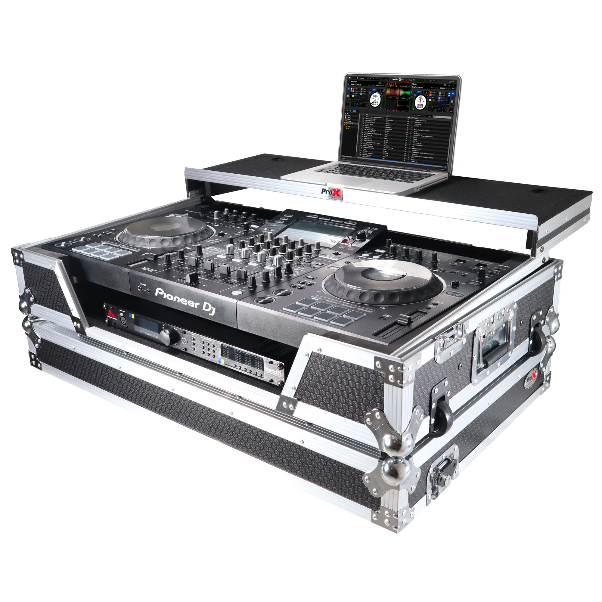 ProX Flight Case with Shelf and Wheels for Pioneer XDJ-XZ System (Silver on Black) (Open Box)