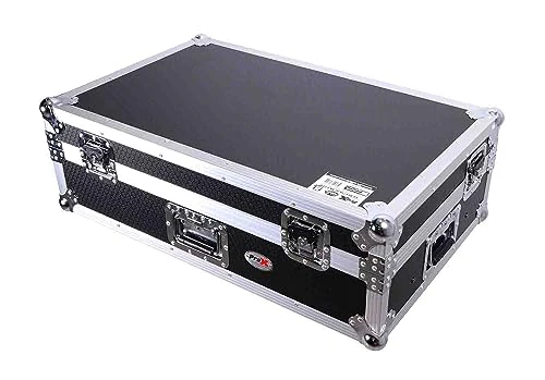ProX Flight-Style Road Case with Laptop Shelf for DDJ-FLX10 and DDJ-GRV6 Controllers (Black / Silver)