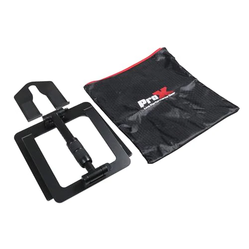 ProX Ibis Folding DJ Laptop Stand with Adjustable Height Accessory Tray and Carrying Bag in Black - Image 2