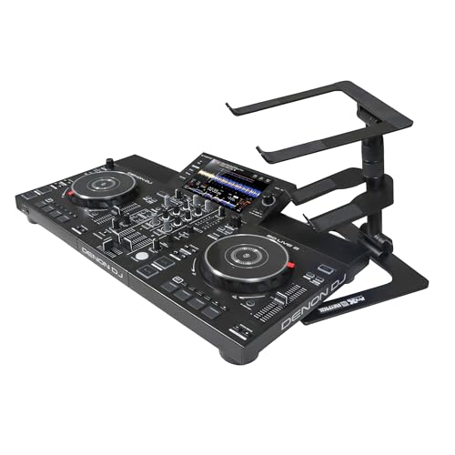 ProX Ibis Folding DJ Laptop Stand with Adjustable Height Accessory Tray and Carrying Bag in Black - Image 3