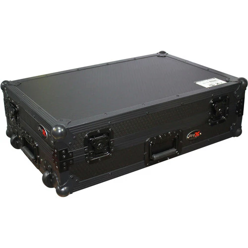 ProX LED Flight Case with 1 RU Rackspace and Wheels for Pioneer DJ DDJ-SX2, DDJ-SX3 & DDJ-RX Controllers (Black on Black) - Image 3