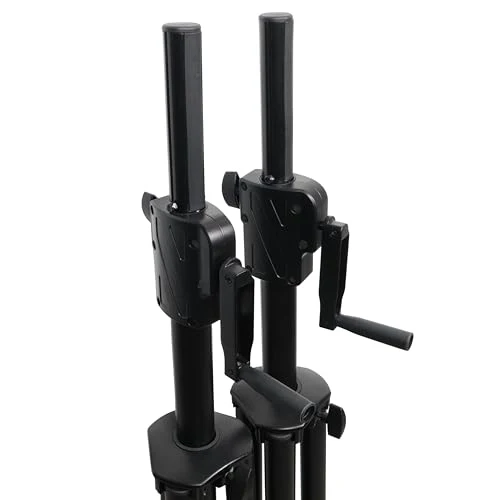 Prox T-SS21CX2 PKG 6' Ft Twin Pack Professional Telescoping Crank Up Speaker Stand Set with Carrying Bag Black Finish - Image 6