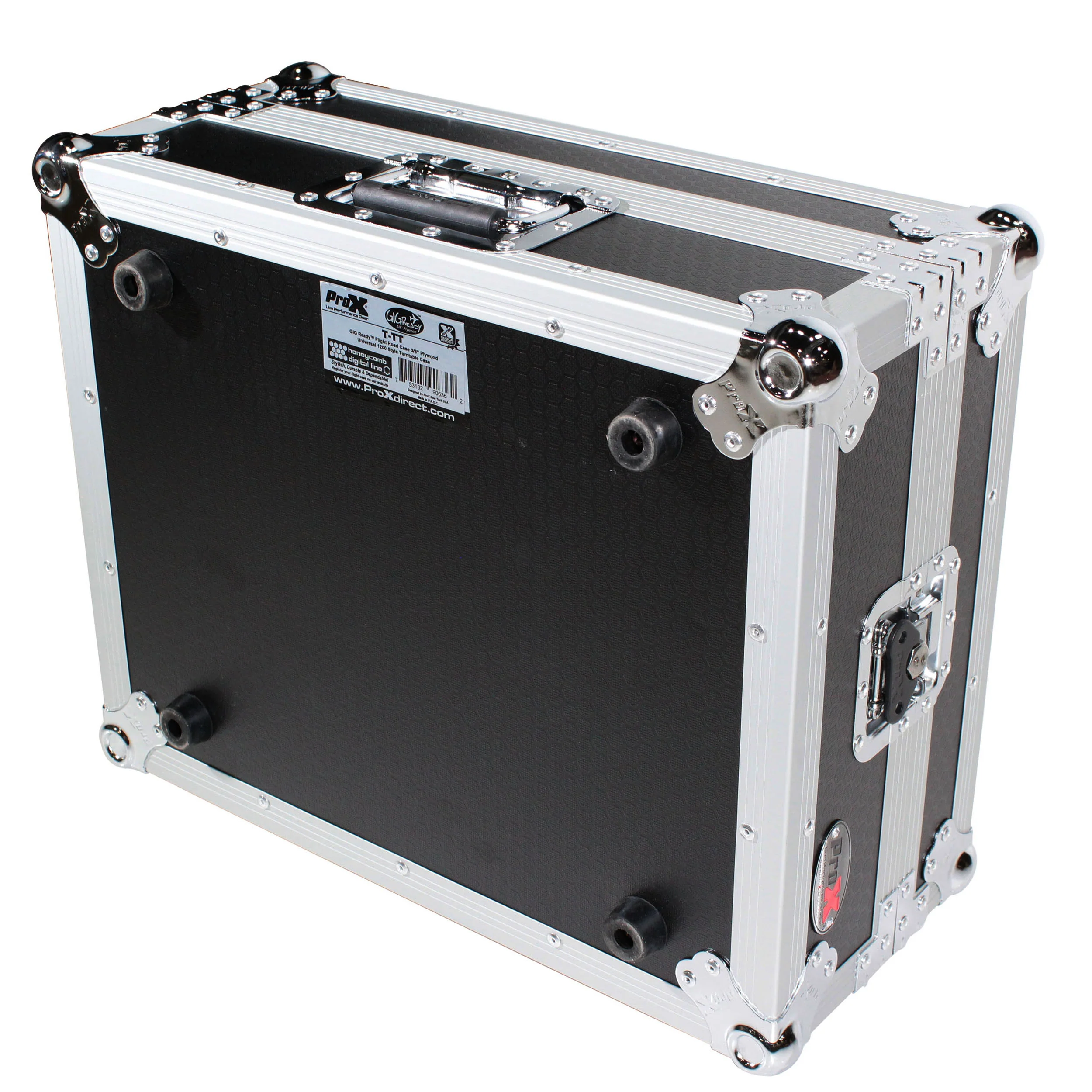 ProX T-TT Case for SL1200-Style Turntable (Silver on Black) - Image 5